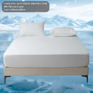 Bamboo Viscose Cooling Fitted Sheet - King Size Fitted Sheet Only for Hot Sleepers and Night Sweats, 400 Thread Count, Q-Max>0.46 Tech, Deep Pocket Up to 18", 360° Elastic Band, Machine Washable, Breathable Cooling Sheets