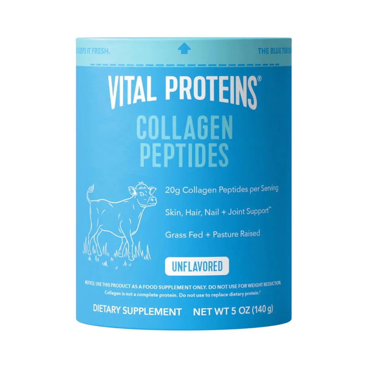 Vital Proteins Collagen Peptides Powder Supplement for Skin Hair Nail Joint Health or Support - Hydrolyzed Collagen - Unflavored, 7 Servings