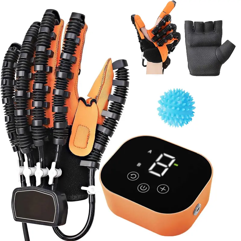 2025 Electric Left Hand Rehabilitation Robot Glove - Wireless Stroke Aid for Hemiplegia Care, Home Finger Recovery Training Massage Device, Ideal for Braces & Supports Needs