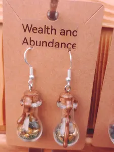 Wealth and Abundance Spell Jar Earrings