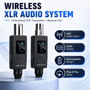 NILUNWEI Wireless Microphone Transmitter and Receiver Plug-on Microphone Wireless System