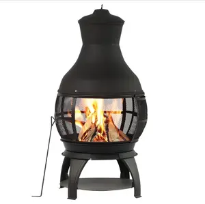 BALI OUTDOORS 45-Inch Wood Burning Chimenea Fire Pit – Outdoor Fireplace, Brown-Black BALI OUTDOORS 45-Inch Wood Burning Chimenea Fire Pit – Outdoor Fireplace, Brown-Black