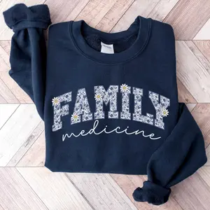 Toile Family Medicine T-Shirt / Sweatshirt , Medical Office Staff Shirt, Primary Care Nure T-Shirt, Chinoiserie Internal Medicine Cotton Fabric Crewneck Bottom