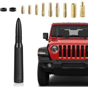 Car Bullet Antenna，Fits Ford，Chevrolet，GMC，SUV Truck Most Auto Cars Antenna Accessories Replacement，Made of Premium Copper Hardware and Solid Billet Aluminum，Car Accessories(Black)