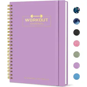 Fitness Workout Journal for Women & Men, A5(5.5" x 8.2") Workout Log Book Planner for Tracking, Progress, and Achieving Your Wellness Goals - Purple