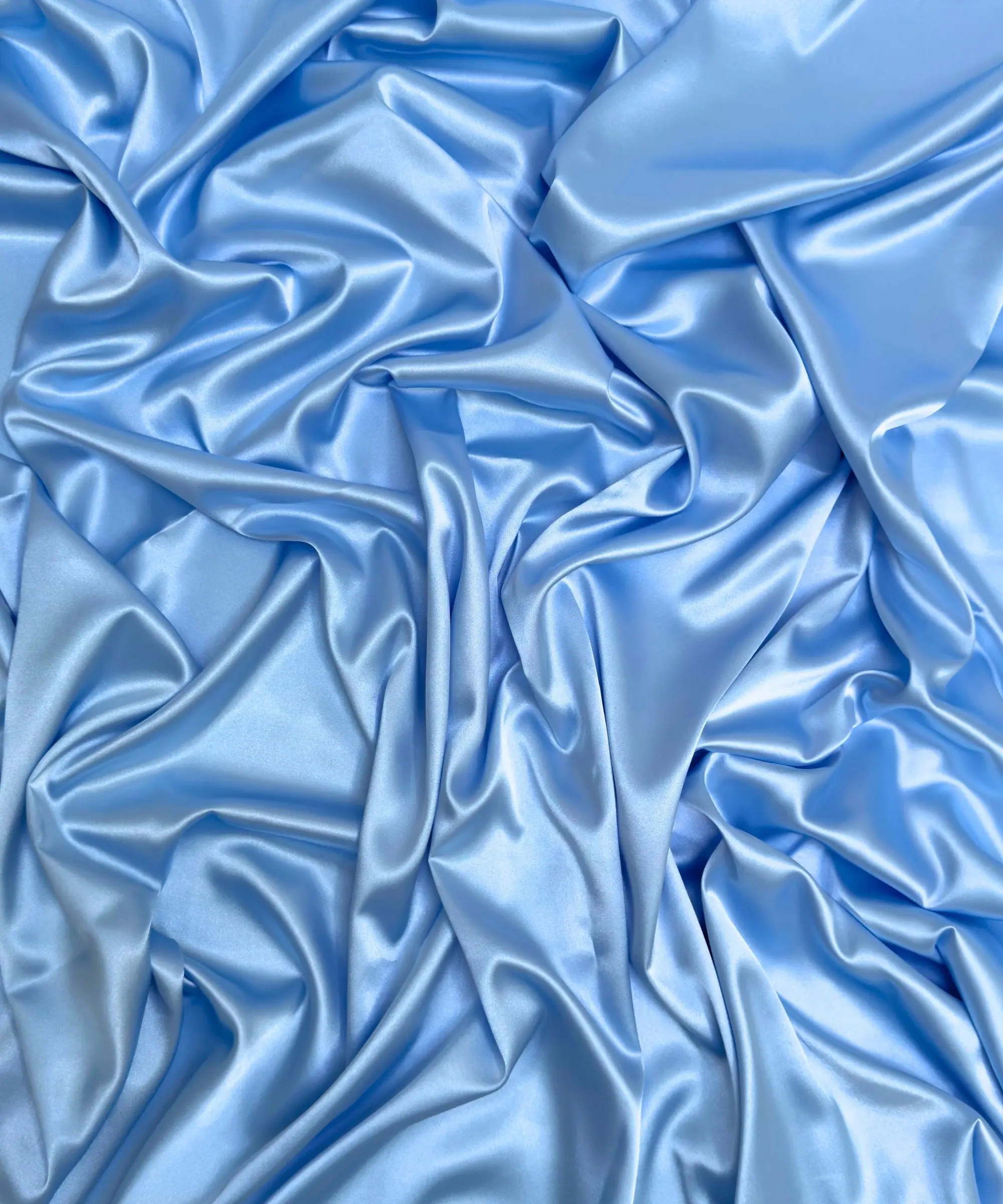 Baby Blue Silky Stretch Satin