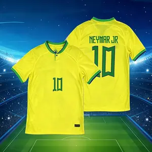2022 home No. 10 Neymar yellow short-sleeved football jersey