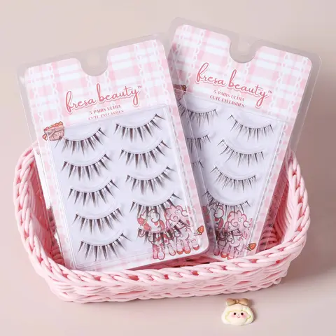 Fresa Beauty Dark Brown Clear Band Manhua/Manga Lashes Pack