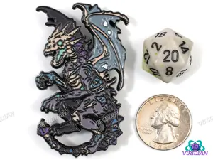 Pin Pals: Dracolich | Dragon-Lich, Undead Monster, Metal Enamel Lapel Pin (1) | D&D-esque, Dnd, Fantasy Art