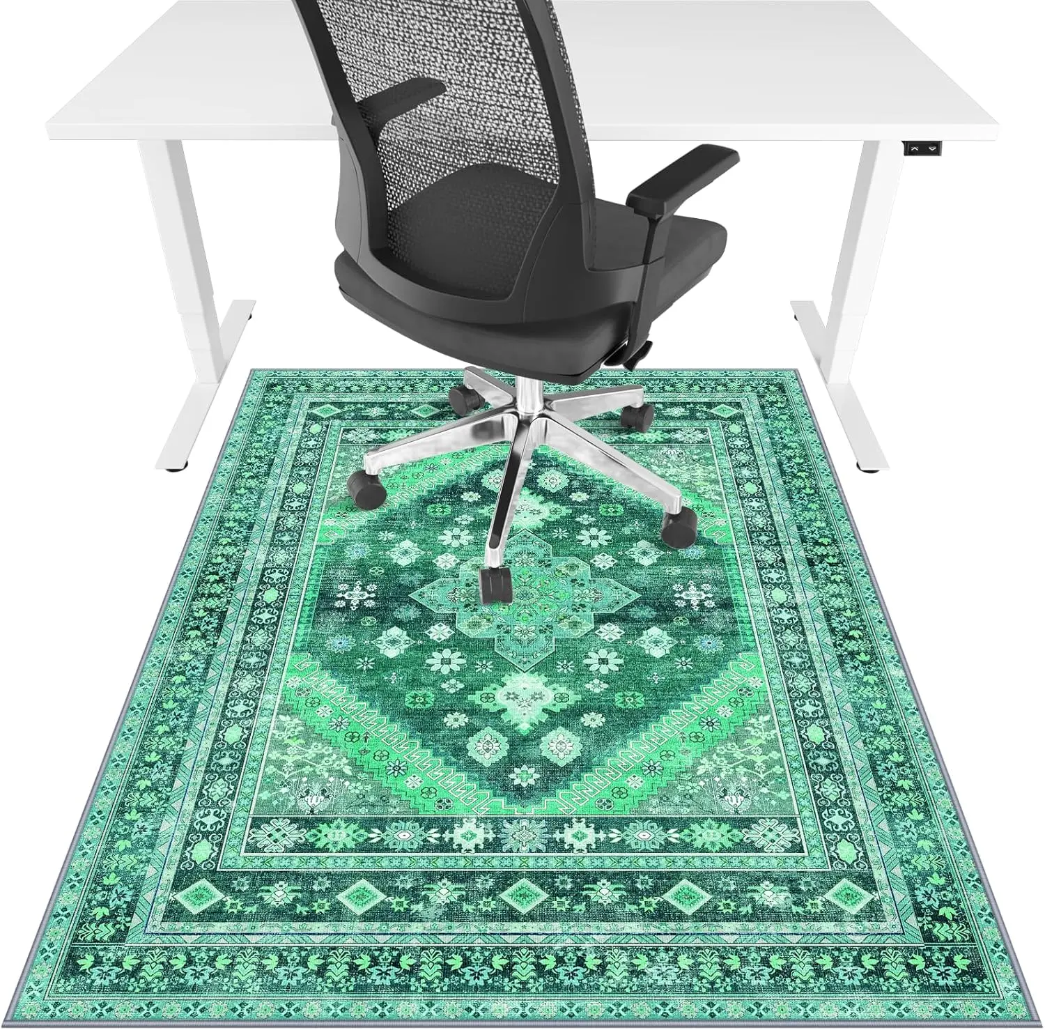 Office Chair Mat for Hardwood Floor & Tile Floor,36"X 48" Heavy Duty Desk Chair Mat for Hard Floors, Under Desk Rug for Rolling Computer Chair,Anti Slip,Low Pile Carpet Floor Protector-Bright Green