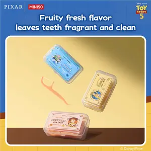 MINISO x Disney Pixar Toy Story Fruit-Flavored Dental Floss Picks | Smooth Easy-Glide Floss Sticks for Daily Teeth Cleaning & Fresh Breath