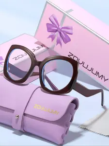 Women's Fashion Leopard Print Color Block Frameless Mirror Sunglasses, Casual Daily Wear Eyewear Accessory Gift for Women Trending Glasses