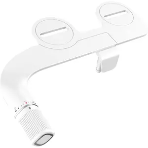 Dual Nozzle Bidet Attachment for Toilet - Non-Electric Frontal & Rear Wash with Adjustable Cold Water Pressure, Stainless Steel Inlet Hose - Easy to Install Bathroom Hygiene Solution (Silver, 1 Pack)