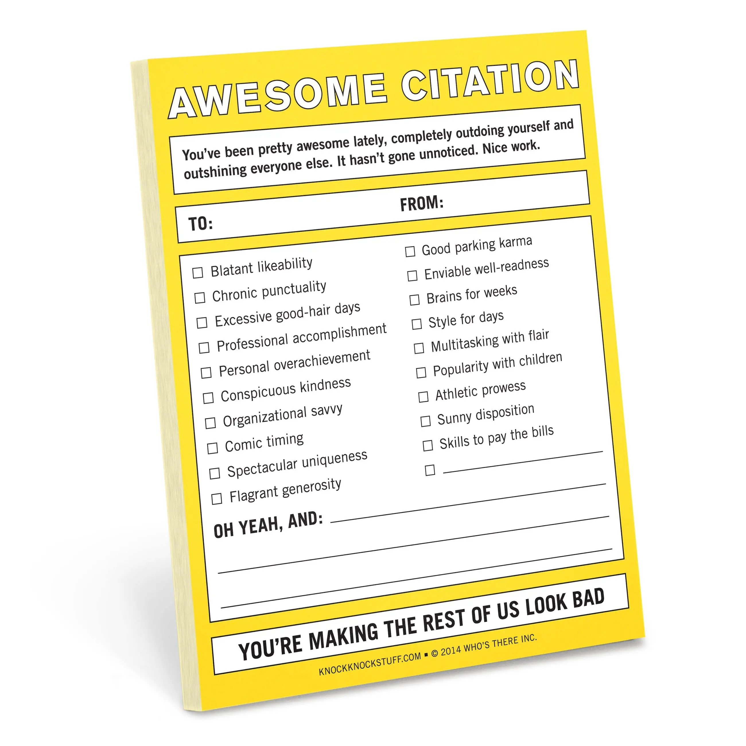 Awesome Citation Nifty Note Pad (Yellow) Awesome Citation Nifty Note Pad (Yellow)