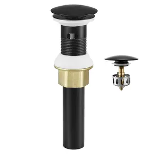 Summervibes VEVOR Bathroom Sink Drain with Overflow, Brass and 304 Stainless Steel Pop Up Drains, Anti-Clogging Vessel Sink Drain Strainer, All Metal Hair Catcher Drains Stopper, for Sinks with Overflow Holes