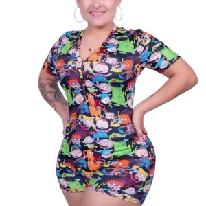 90s rugrats theme onesie Cotton Breathable Comfortable Pajamas Comfy Cute Lightweight Stretchy Womenswear womenswear pajama lady homewear