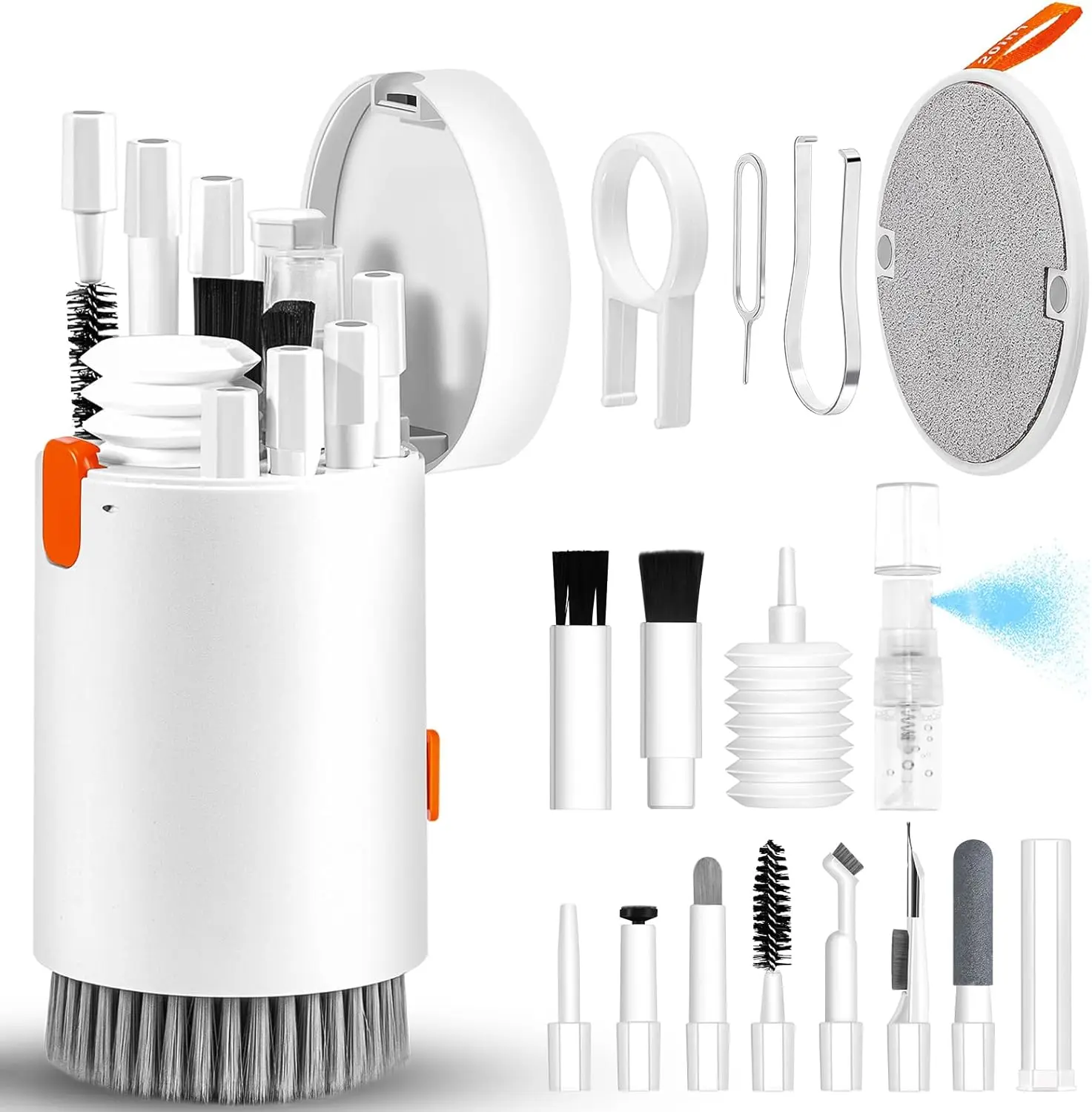 20-in-1 Electronics Cleaning Kit - Removing Dust Tool with Soft Brush, Flocking Sponge, Keyboard Key Puller, Multi-Function Brush for Camera Lens, Phone, MacBook, iPad