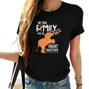 Cotton Short Sleeve Womens We All Fight Together Multiple Sclerosis Awareness MS Gifts T-Shirt Black 2X-Large for Men Women for Daily Wear