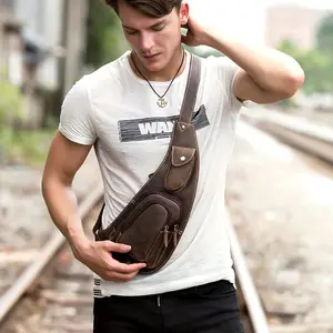 Perfect Leather Chest Pack Men's Leather Sling Bag Chest Bag