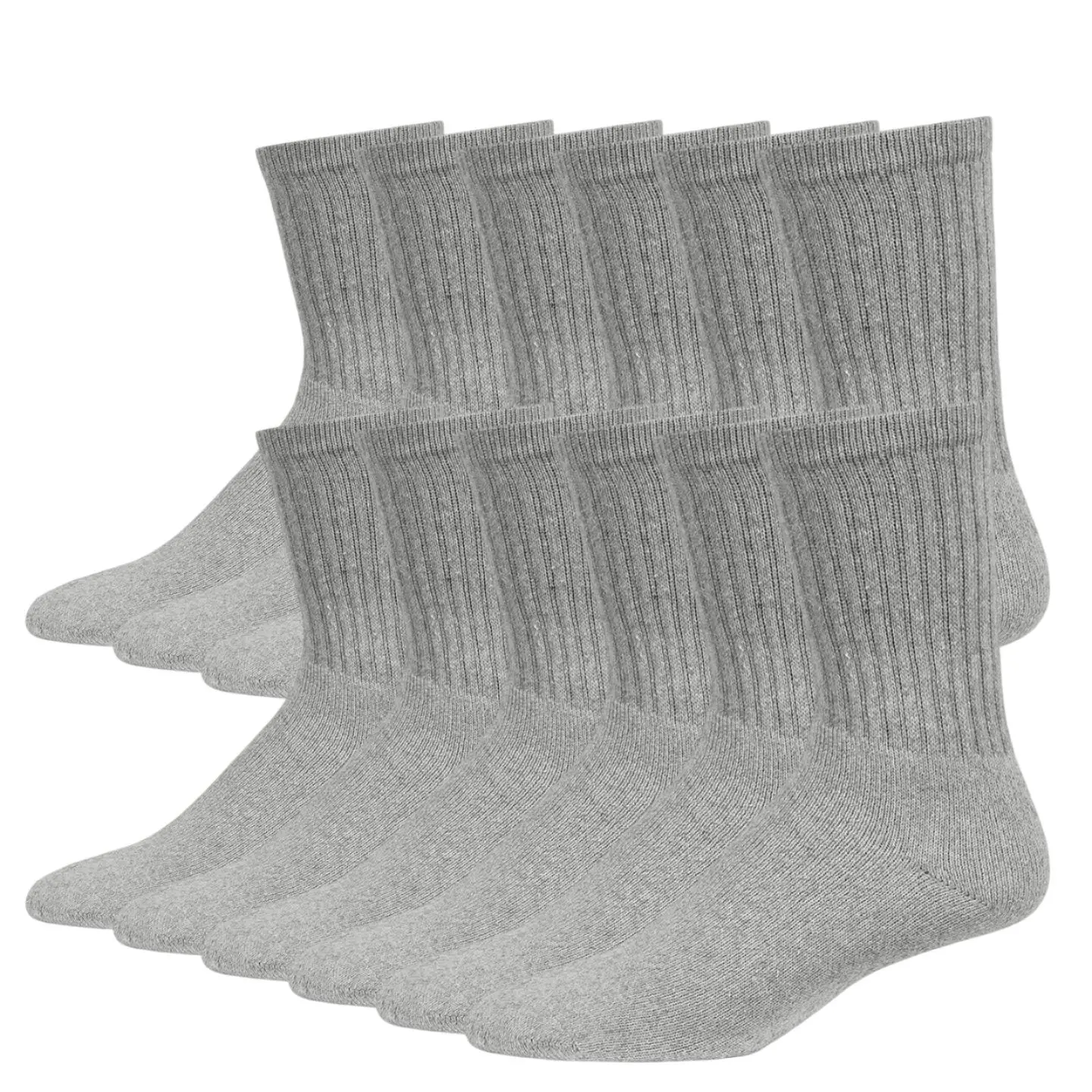 12 Pairs Premium Cotton Crew Socks Quality Athletic Sport Workout Mid Calf Socks Unisex Quarter Socks Compress Running Comfort Cozy Sweat-absorbing Anti-Slip Comfy Solid Ankle Soccer Chicano Value Pack