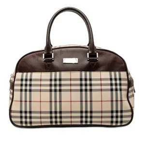 Pre-owned BURBERRY Canvas Plain Travel Bags Orchard Bag Horseferry Check Canvas Medium by Rebag