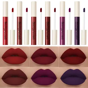 6-pack matte velvet lip gloss set, waterproof and long-lasting for 24 hours, non stick, silky smooth and matte, a daily essential lip gloss, Matte Liquid Lipstick