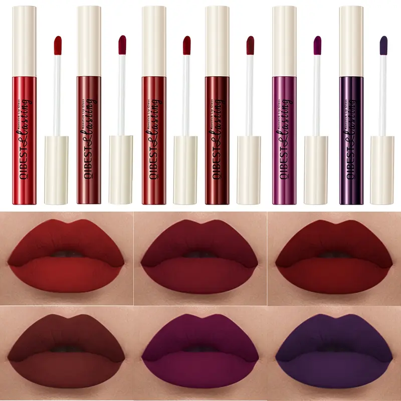 6-Pack Matte Velvet Liquid Lipstick Set, Waterproof & Long-Lasting for 24 Hours, Non-Stick, Silky Smooth Matte Finish, Daily Essential Lip Makeup