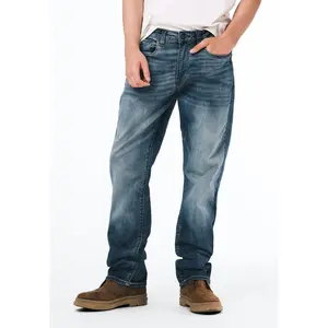 Relaxed Straight Driven Men's Jeans in Sanded Blue - BM22641