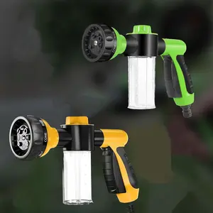 High-Pressure Foam Cannon Sprayer - 8-Spray Patterns Car Wash Nozzle with Soap/Shampoo Dispenser | Universal Garden Hose Attachment for Vehicles, Patio & Windows (1-Pack)