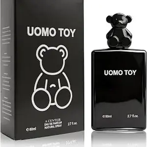 Uomo Toy For Men Eau de Parfum 2.7 Fl Oz 80ml | Woody Spicy Amber Fragrance | Pink Pepper Pear Rose Geranium Vetiver Cedar Cologne