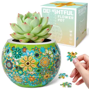 3D Puzzle Planter pot vase for Adults and Kids  brain teaser puzzles  best gifts for plant lovers Small Round Plant Pots with Drainage, Home Decor 3D Puzzles Flower Pots for Indoor Cactus, Succulents Pots