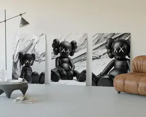KAW Wall Art Set of 3 Kaw Poster Hypbeast Room Decor Men Room Wall Art Urban Poster Snea.kerhead Poster KawSs Print Set - No Frame