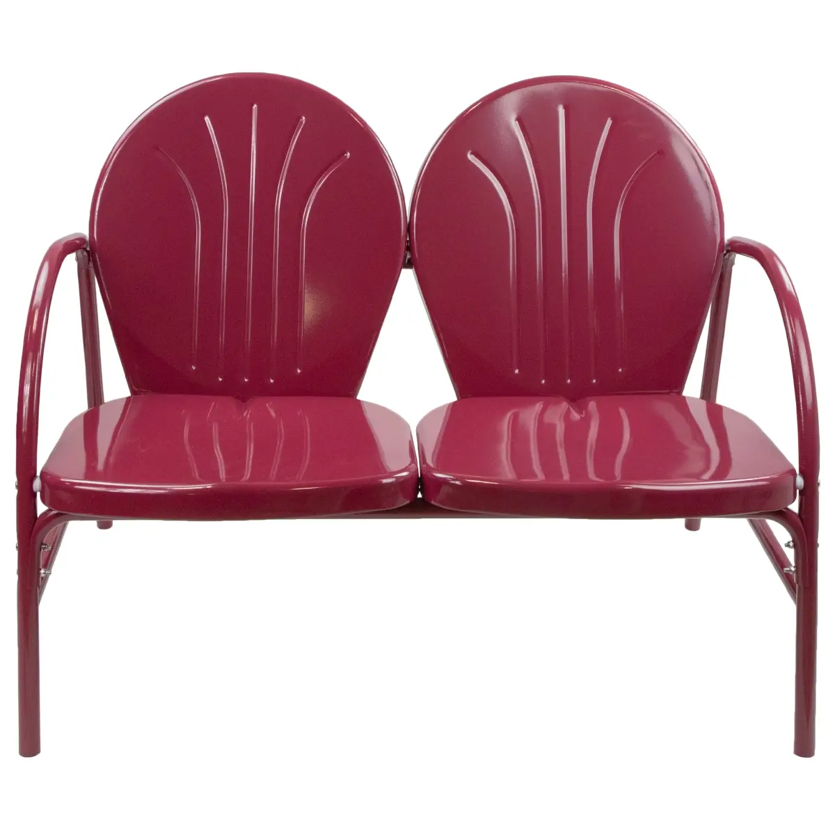 Northlight 35127449 42 in. Outdoor Retro Tulip Loveseat, Mulberry