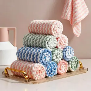10 pack microfiber dish cloths, 10pcs cleaning cloths, kitchen cleaning supplies, home cleaning cloths, microfiber cleaning dish cloths