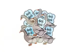 Duck Duck Gray Duck Sticker | Oh Honey Designs