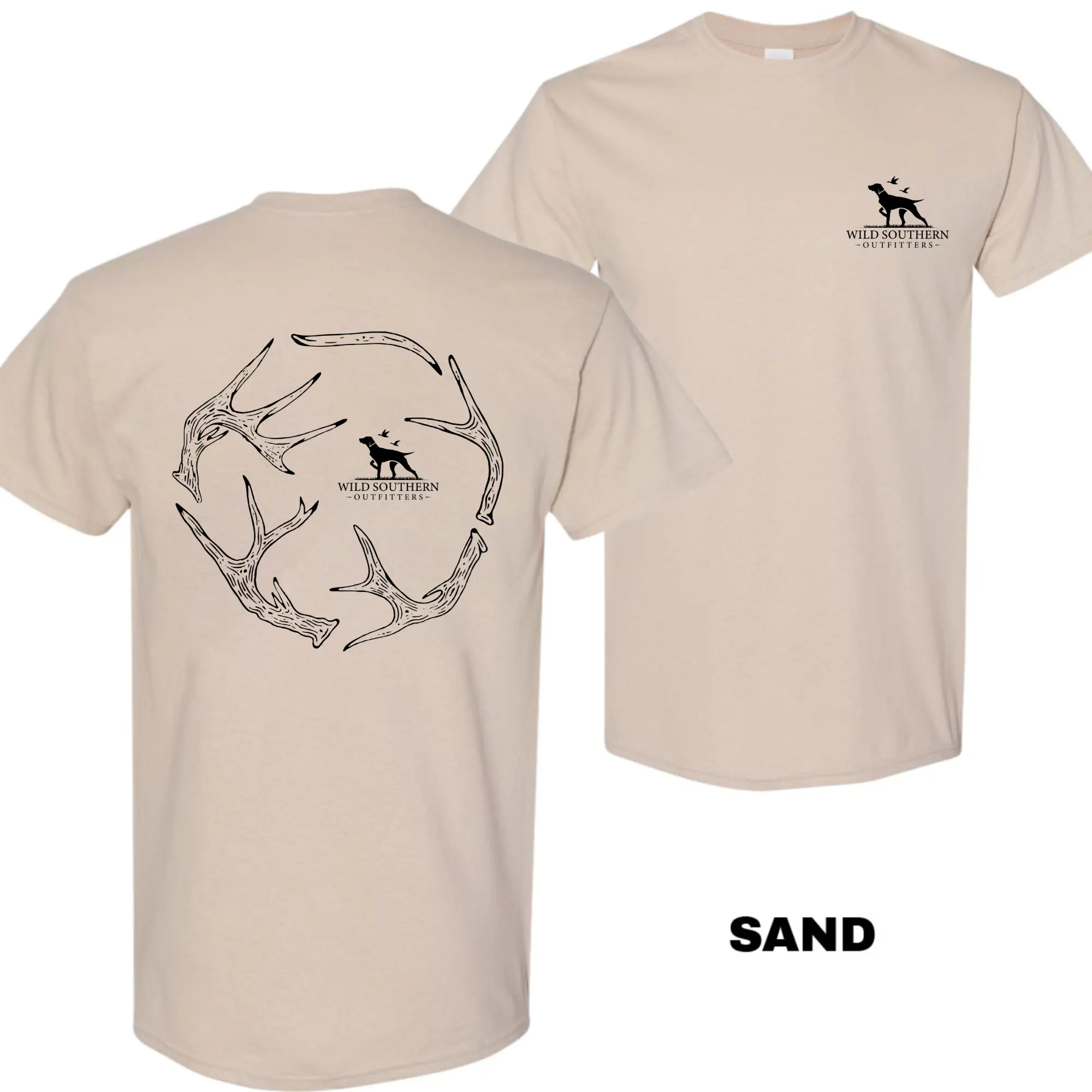 Wild Southern Outfitters Shed Antler T-Shirt, Double-Sided Hunting Graphic Tee for Men and Women