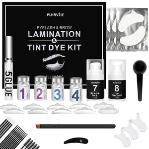 Eyelash & Eyebrow Kit, 1 Box Professional Eyelash Perm Kit & Eyelash & Eyebrow Set, Quick Lifting & Voluminous Coloring with Complete Tools, Makeup