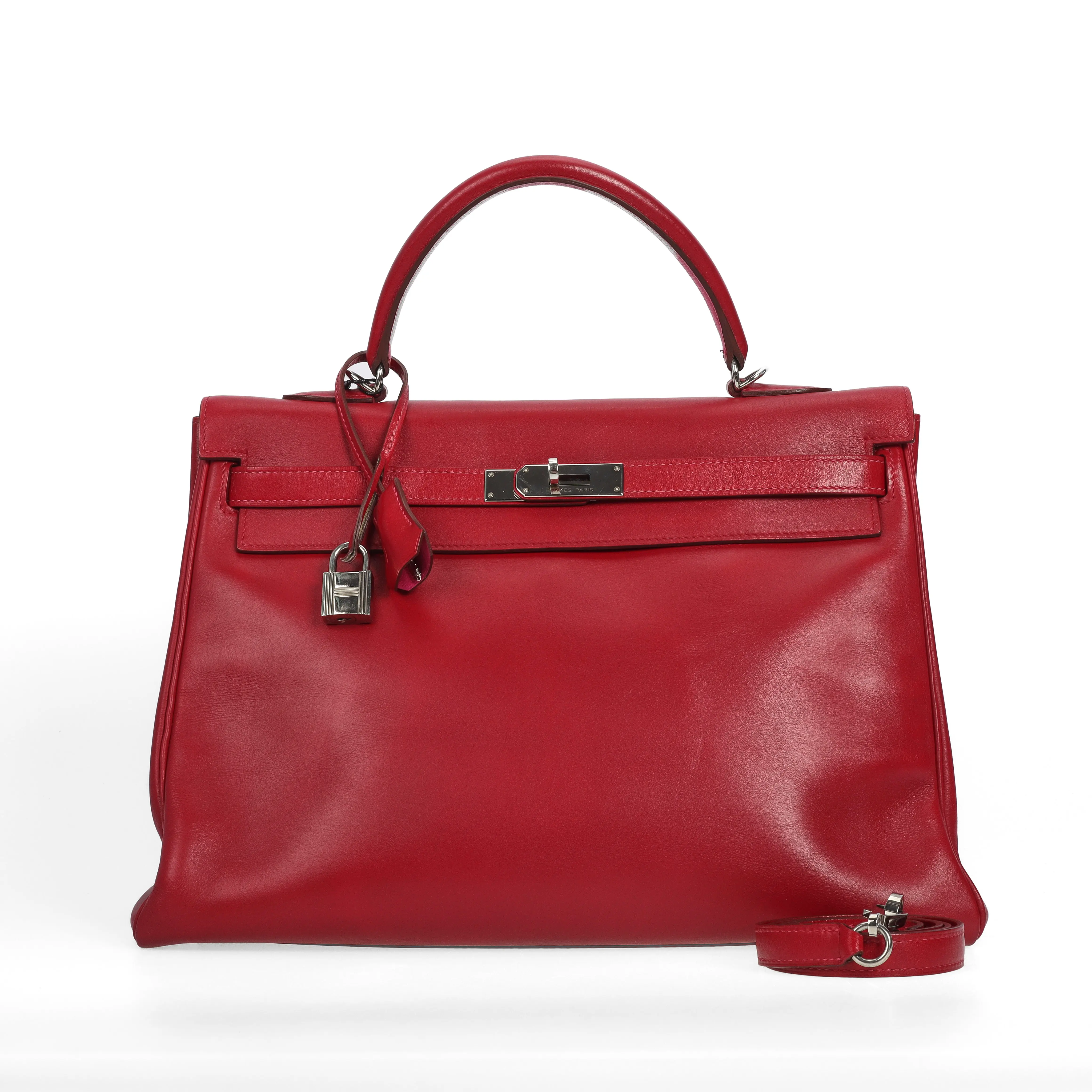 Pre-owned HERMÈS Calfskin Shoulder Bags Hermes Kelly 35 Rouge 41190706