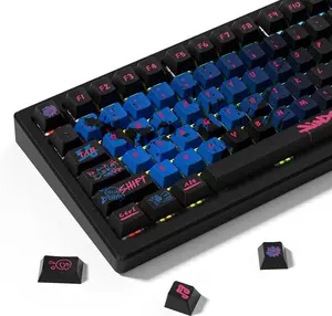 Womier PBT Keycaps Jinx Theme Set for Mechanical Keyboard Cherry Profile High Contrast Custom Key Caps for 60 65 75 100 Percent,137 Keys