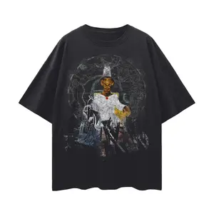 Yakub Overlooking Agartha T-Shirt – Brainrot Memecore Tee, Oversized 100% Cotton Unisex Loose Fit, Ironic Fringe Internet Shirt