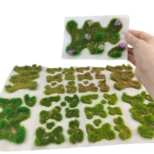 Miniature Lawn Block Set, Static Model Grassland Bush Terrain Kit, Ideal for Garden Architecture Landscape Layout, Easy Peel Handmade Assembly