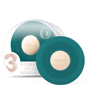 FOREO UFO 3 go Travel-friendly Face Mask Skincare Device - Face Moisturiser - Anti-Aging - Full spectrum LED & Red Light - Warming - T-Sonic Facial Massage - Compact - App-connected