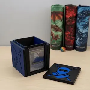 MTG EDH Deck Box | Ninja Theme Deck Box  Commander Showcase Display Slot with Toploader | Magnetic Top Fantasy Gaming Cards Organizer