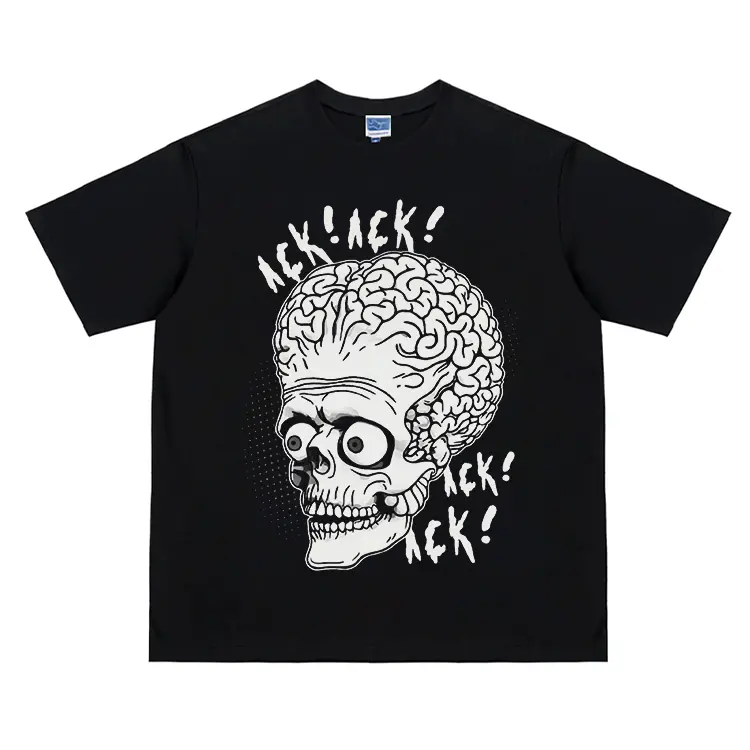 Halloween "Evil Martian" Vintage Oversized Tee Anime T-shirt 100% Cotton Original Design Men's Top for Fans Unisex style