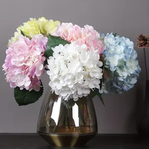 3/6pcs Artificial Hydrangea Flowers - Faux Stems for Home, Wedding, St Patrick's Day, Easter Decor | Spring Summer Centerpieces