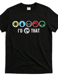 Men's T-Shirt - Gathering Magic Guild Graphic Tee With "I'D THAT" Text - Casual Shirt For MTG Fans, Tabletop RPG Convention Apparel