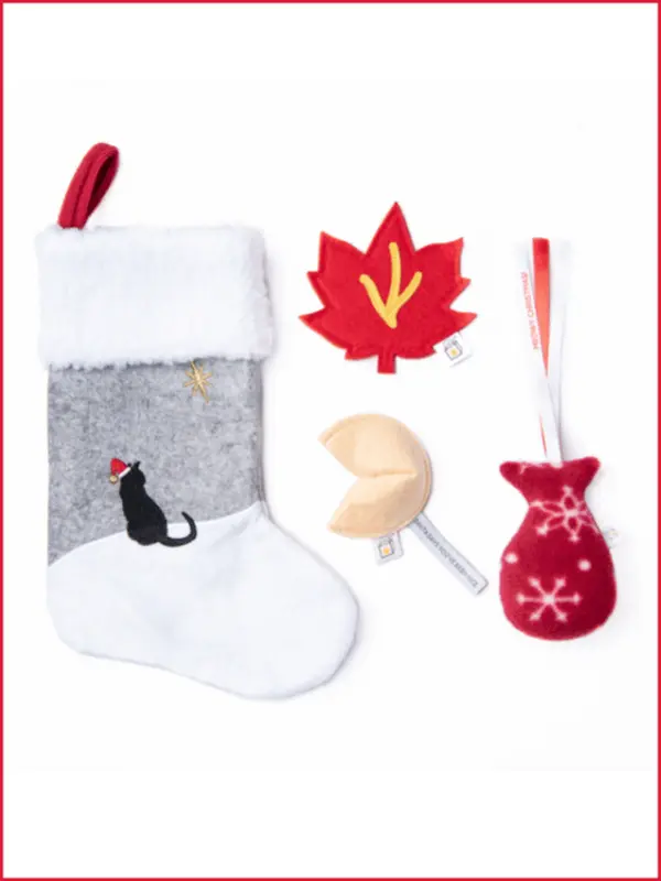 Cat Christmas Stocking with Toys Cat Christmas Stocking with Toys