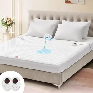 Heated Mattress Pad, ETL Certified Bed Warmer with Memory Function 9 Heat Settings, 1-12 Hours Auto Off Deep Pocket, Machine Washable, White CA