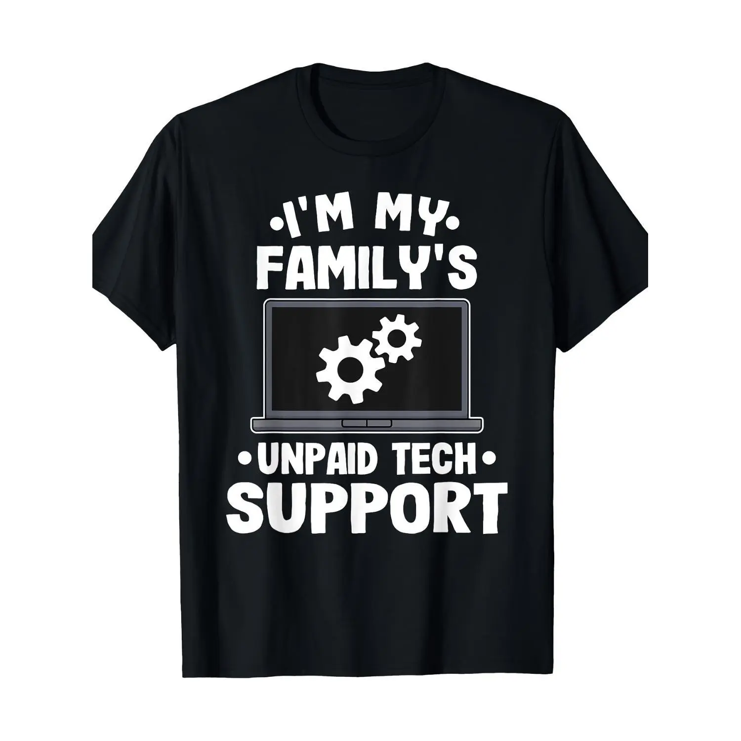 Women's Short-Sleeve Casual Streetwear T-Shirt, Hilarious Computer Engineer Top Featuring Family-Requested Free Technical Support, Shortsleeve, Tshirt