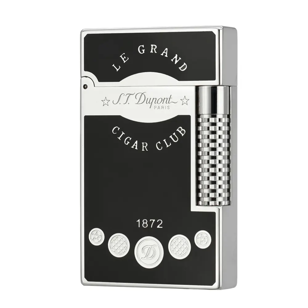 [Double Flame] DPT lighter Le Grand 1872 Lacquered Silver Metal Brass 130g Luxury Gift Satin Craftsmanship